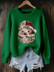 Damen Weihnachts mann Print Casual Top