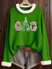 Frauen Weihnachten Highland Kuh Print Top