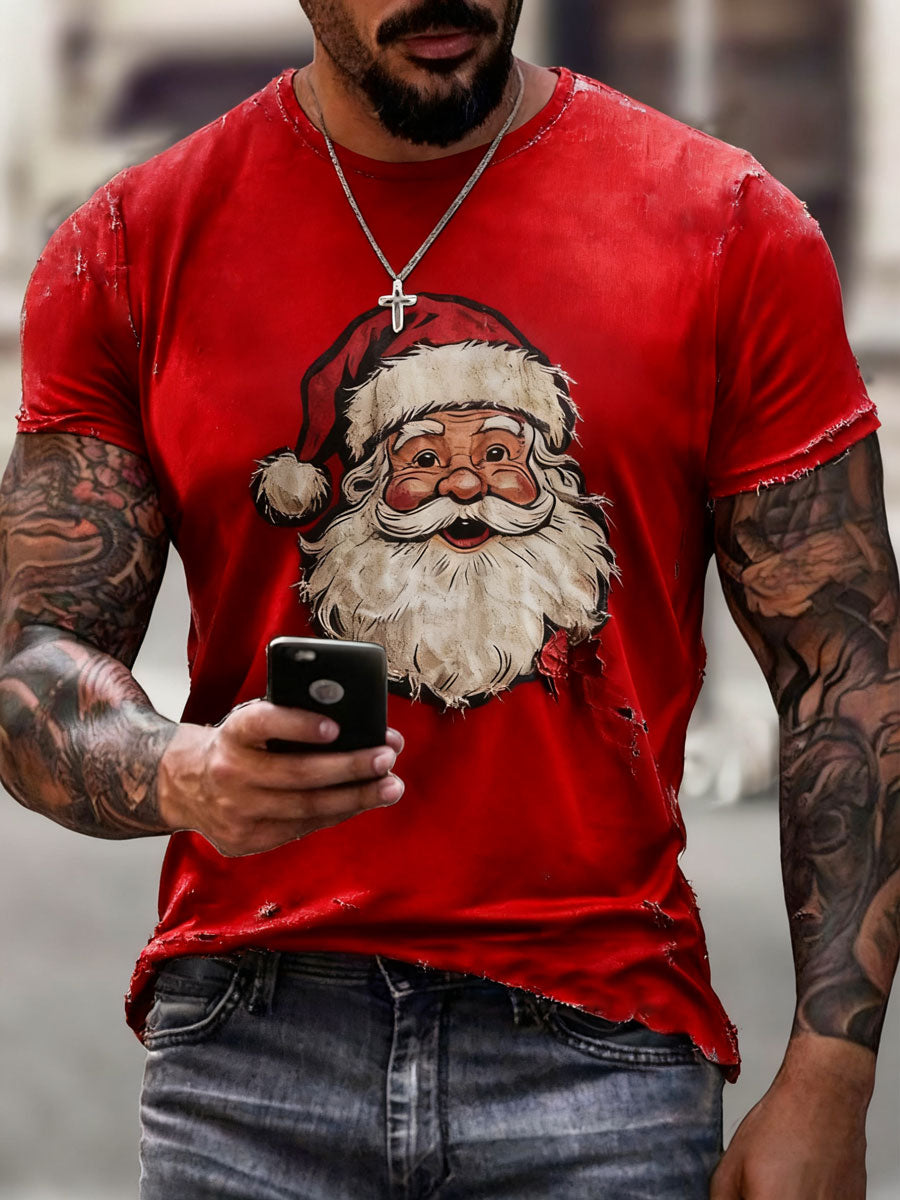 Herren Weihnachts mann Print Casual T-Shirt
