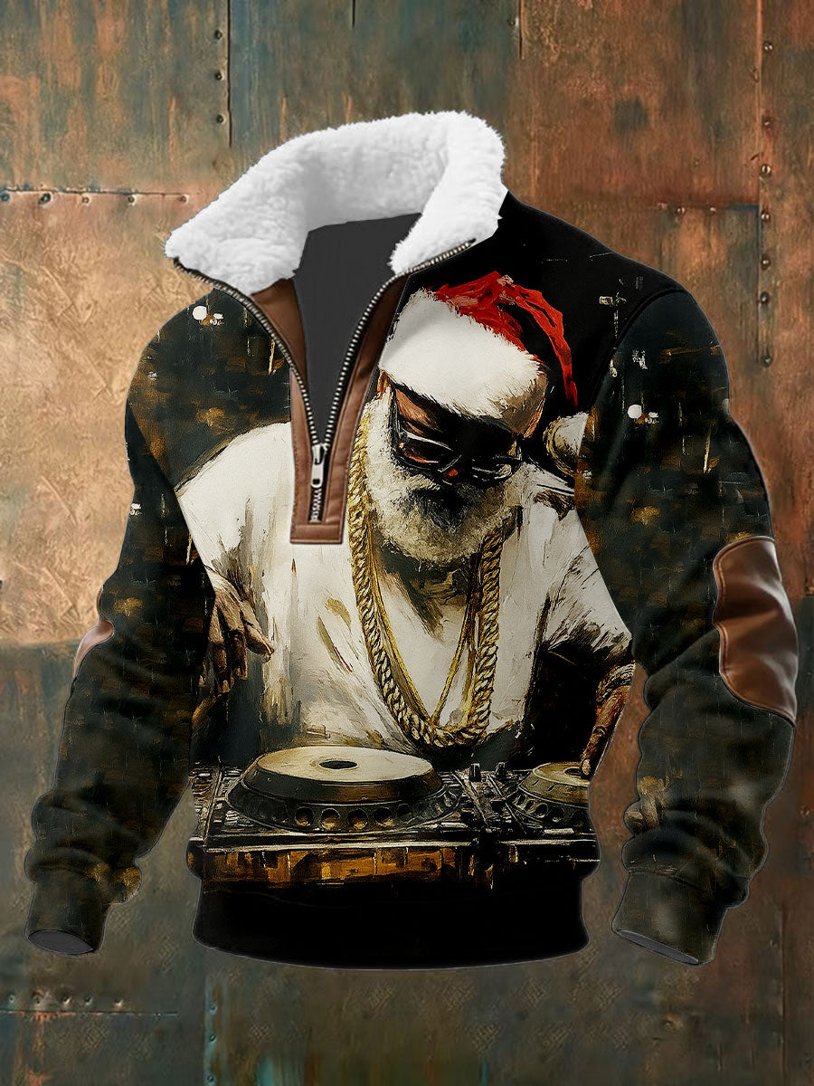 Men's DJ Santa Baggy Zip-up Hoodie