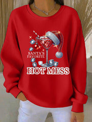 Damen Lustige Weihnachten Weihnachts mann Lieblings heißes Mess Casual Sweatshirt