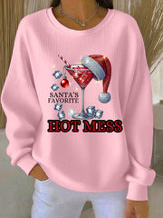 Damen Lustige Weihnachten Weihnachts mann Lieblings heißes Mess Casual Sweatshirt