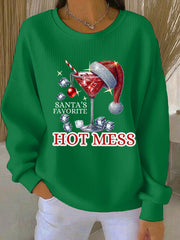 Damen Lustige Weihnachten Weihnachts mann Lieblings heißes Mess Casual Sweatshirt
