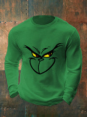 Herren lustige klassische Weihnachts-Zeichentrick figur mit lässiger Waffel-Langarm-Spitze