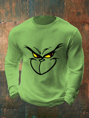 Herren lustige klassische Weihnachts-Zeichentrick figur mit lässiger Waffel-Langarm-Spitze