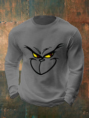 Herren lustige klassische Weihnachts-Zeichentrick figur mit lässiger Waffel-Langarm-Spitze