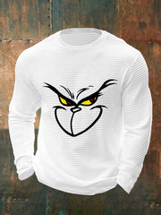 Herren lustige klassische Weihnachts-Zeichentrick figur mit lässiger Waffel-Langarm-Spitze