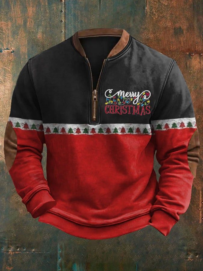 Herren Retro Weihnachts bedrucktes Sweatshirt