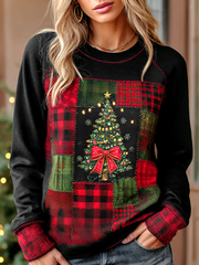 Frauen Weihnachts baum Druck Regelmäßige Sweatshirt