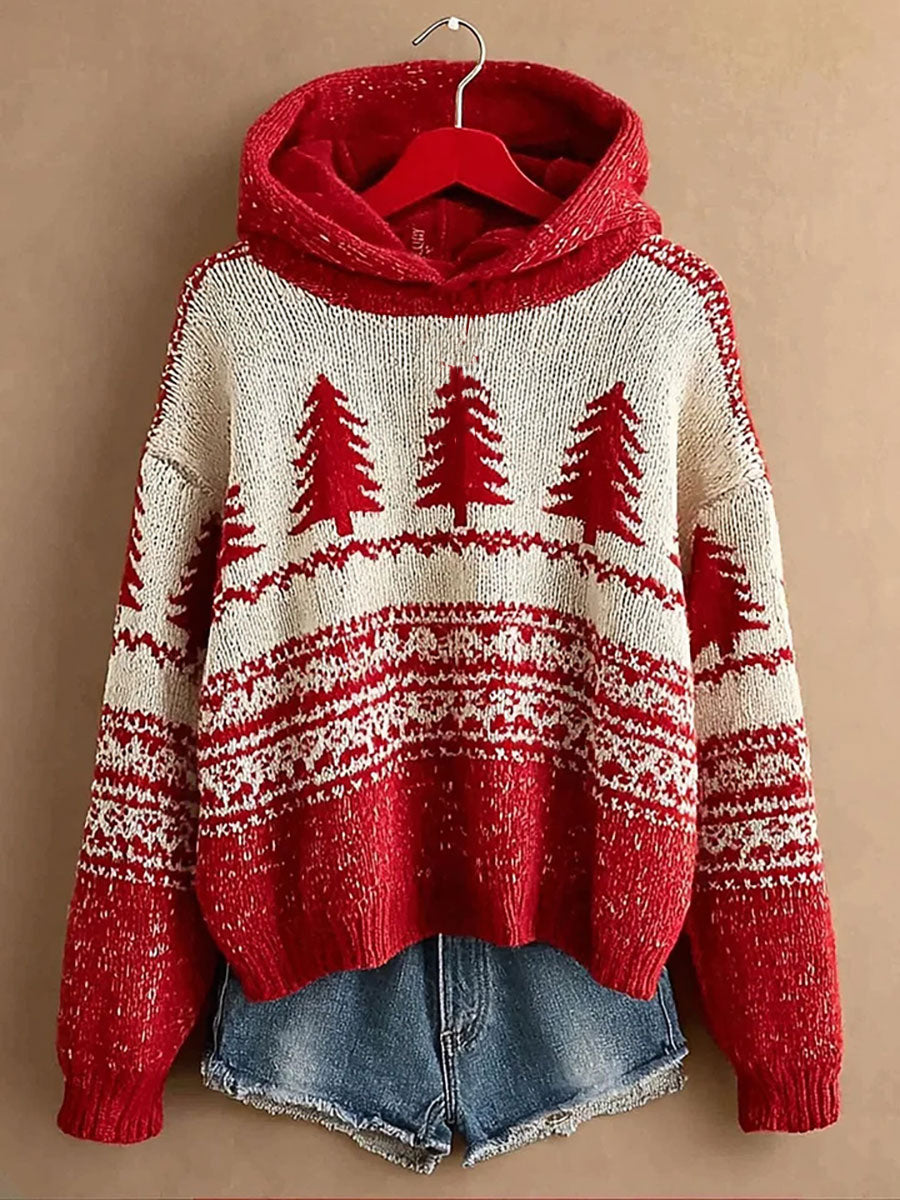 Damen Kapuzen pullover mit Weihnachts druck