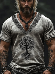 Herren-T-Shirt aus Baumwolle und Leinen Viking