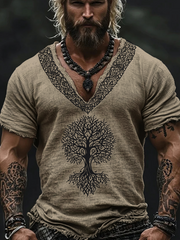 Herren-T-Shirt aus Baumwolle und Leinen Viking