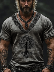 Herren-T-Shirt aus Baumwolle und Leinen Viking