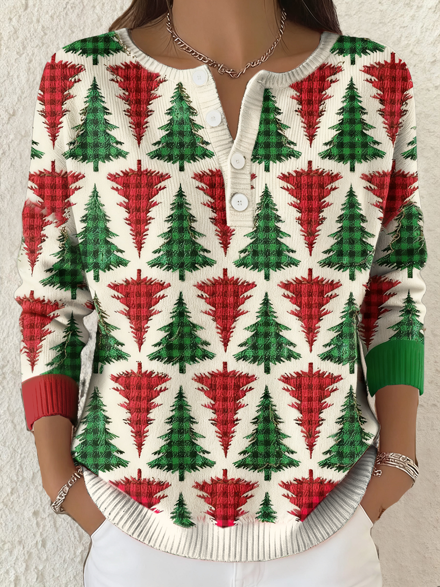 Damen Weihnachts-lustige Kunst bedruckte Tops