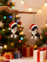 Niedliche Katzen ohrringe für Damen Weihnachten