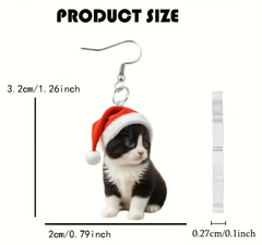 Niedliche Katzen ohrringe für Damen Weihnachten