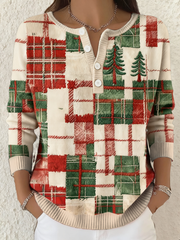 Damen Weihnachts-lustige Kunst bedruckte Tops