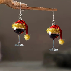 Damen-Weihnachts-Rotwein-Glas-Ohrhörer