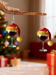 Damen-Weihnachts-Rotwein-Glas-Ohrhörer