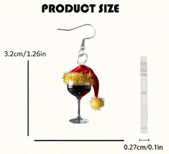 Damen-Weihnachts-Rotwein-Glas-Ohrhörer