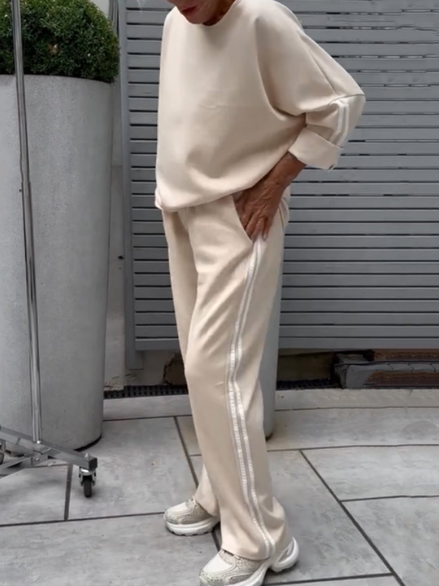 Einfaches einfarbiges lässiges Set für Frauen