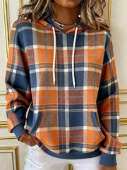 Gemütlicher Hoodie mit Frauen-Herbst-Plaid-Muster