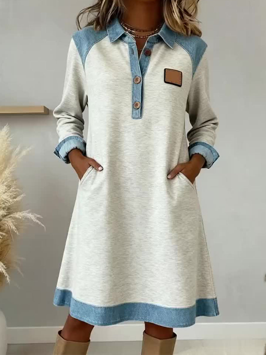 Damenmode Patchwork Design Kleid