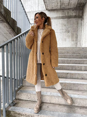 Warmer Plüsch mantel für Damen mittellang