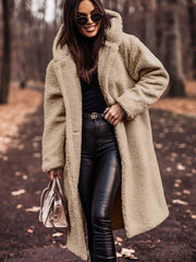 Warmer Plüsch mantel für Damen mittellang