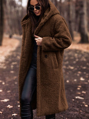 Warmer Plüsch mantel für Damen mittellang