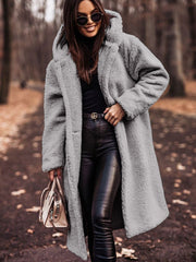 Warmer Plüsch mantel für Damen mittellang