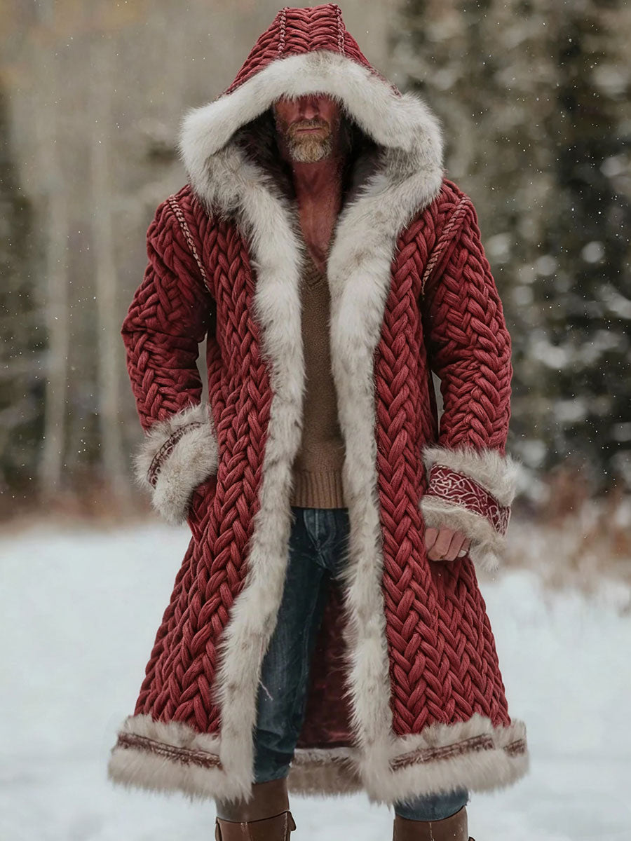 Herren-Weihnachts-Wikinger-Strukturierte Kapuzen-Mäntel