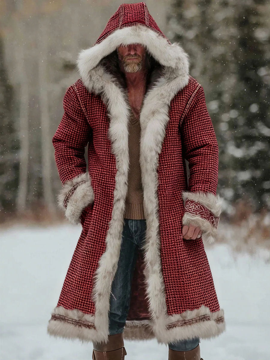 Herren-Weihnachts-Wikinger-Strukturierte Kapuzen-Mäntel