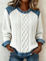 Frauen Herbst und Winter strukturierte bedruckte Tops