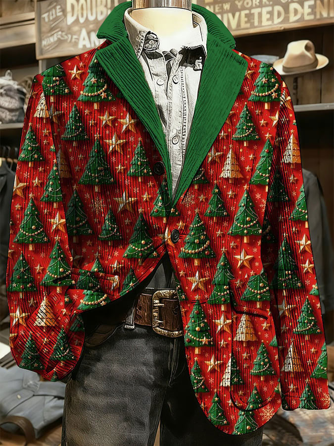Bedruckte Jacke für Herren mit Weihnachts kunst