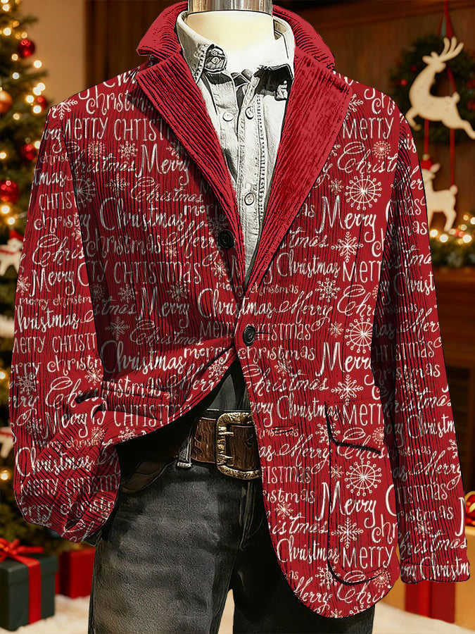 Bedruckte Jacke für Herren mit Weihnachts kunst