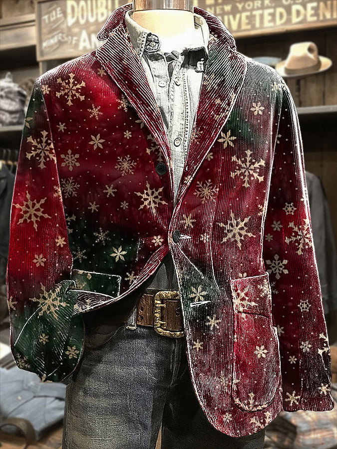 Bedruckte Jacke für Herren mit Weihnachts kunst