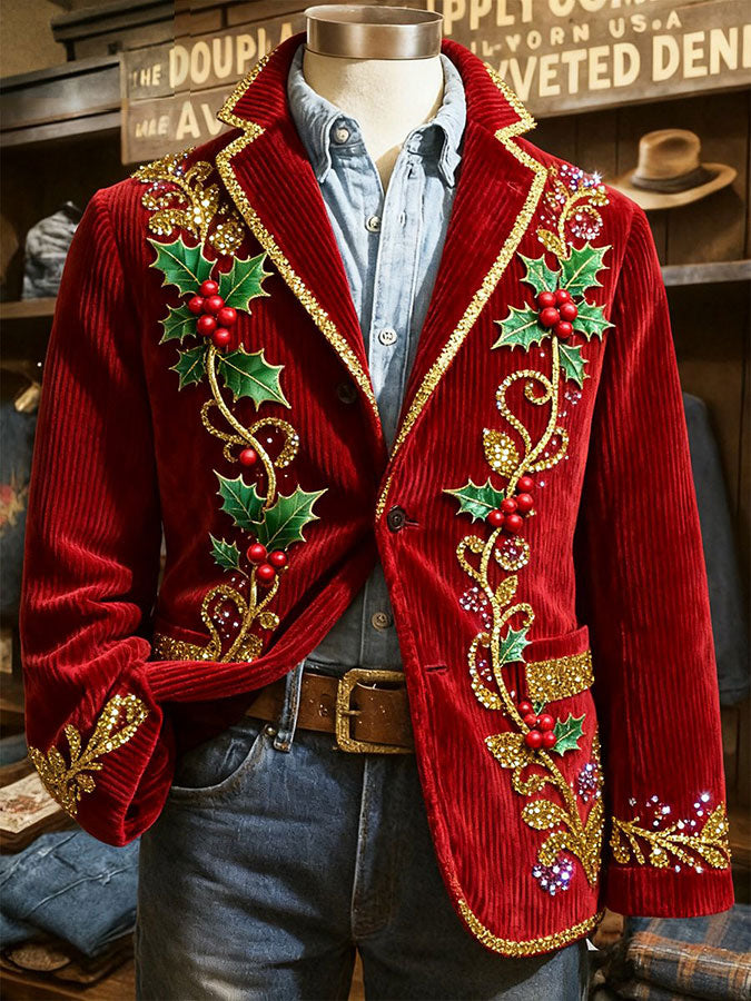 Bedruckte Jacke für Herren mit Weihnachts kunst