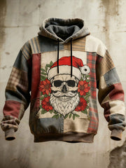 Herren Retro Weihnachts schädel Hoodie