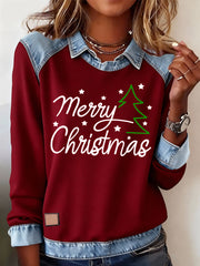 Damen Weihnachts druck Casual Top