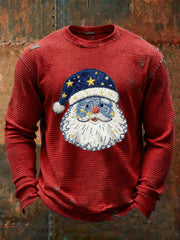 Herren-Weihnachts mann Waffel druck lässig T-Shirt