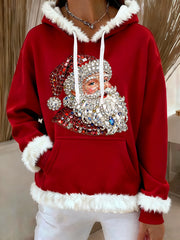 Frauen Frohe Weihnachten Santa Art Hoodie