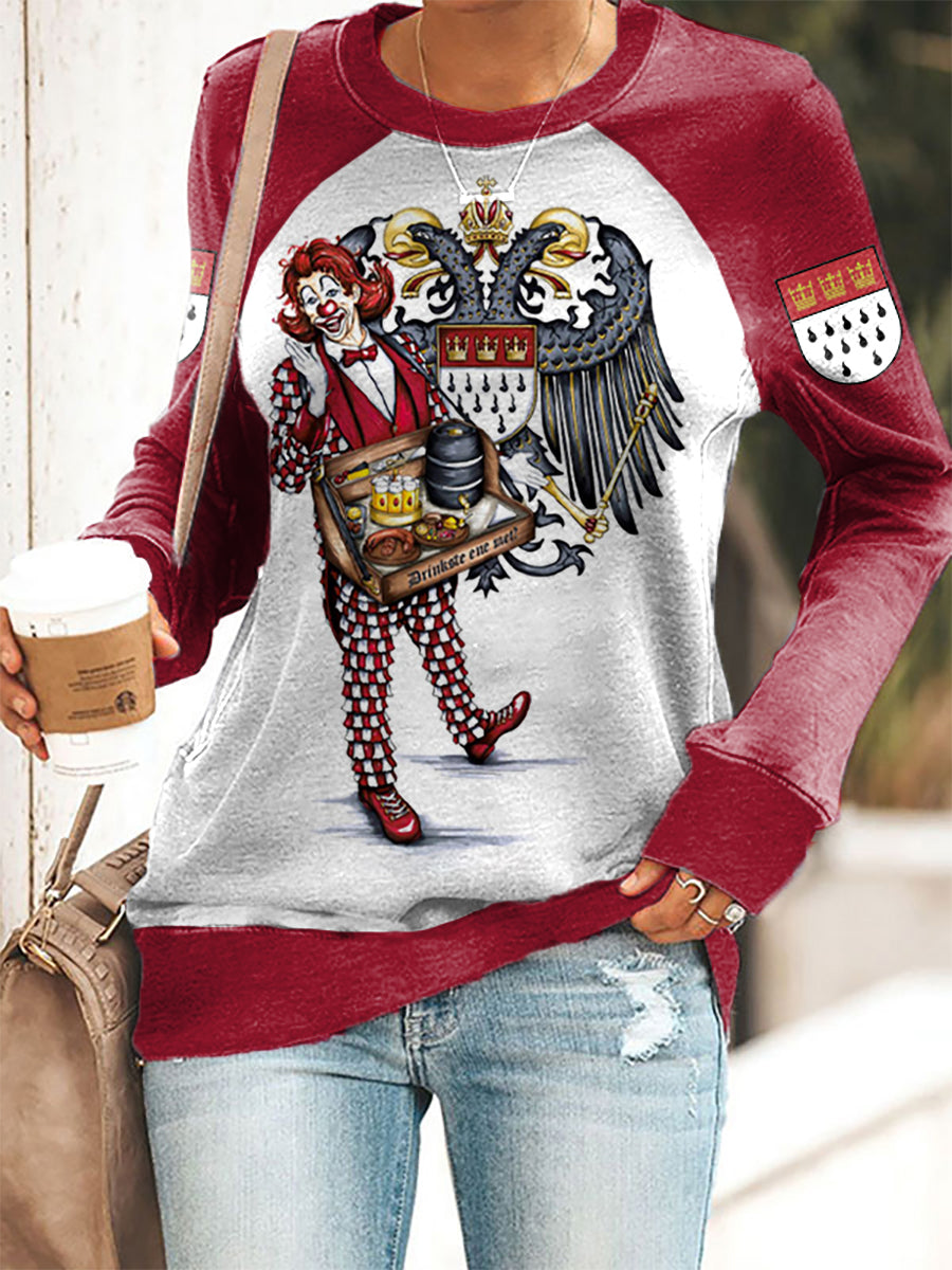 Damen Sweatshirt mit Raglan ärmeln Kölner Karneval