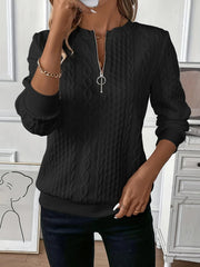 Damen Casual Kabel Reiß verschluss Sweatshirt