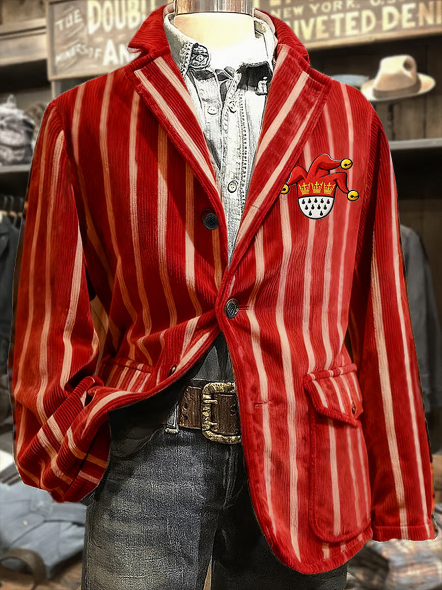 Herren Cologne Carnival Print Cord Freizeit jacke