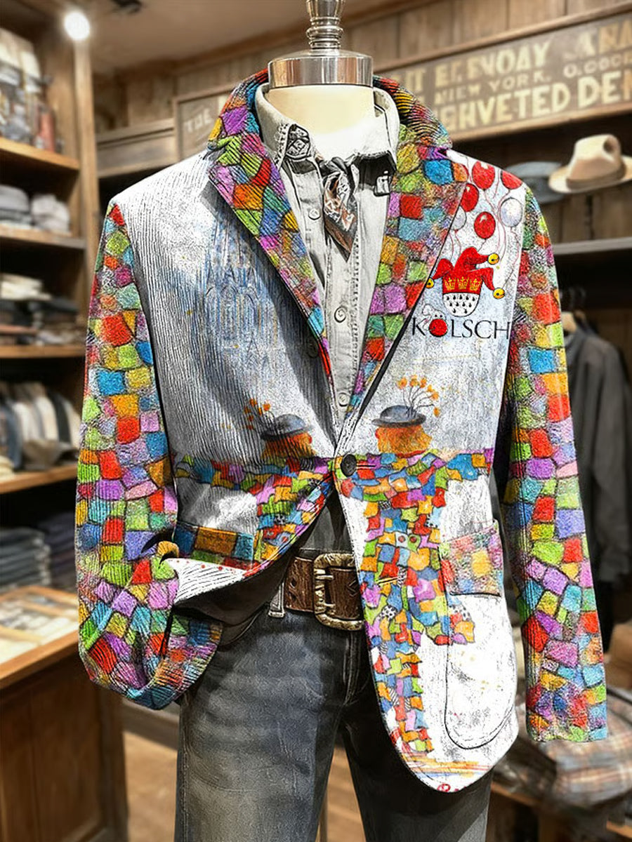 Herren Cologne Carnival Print Casual Anzüge