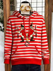 Gestreifter Hoodie mit Kölner Karnevals druck für Frauen