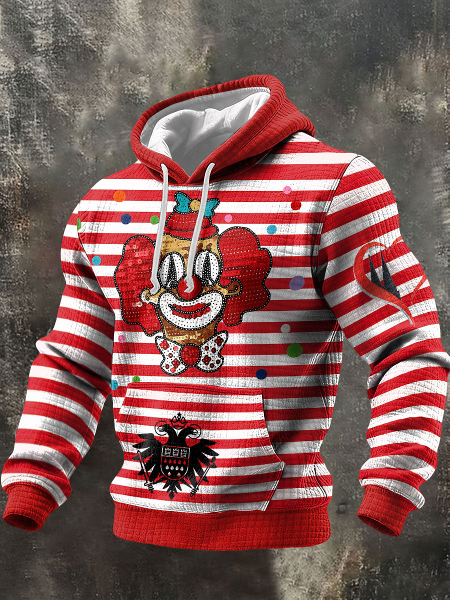 Gedruckter Kapuzen pullover für Herren karneval Art