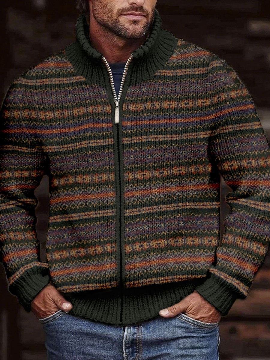 Gestreifte bedruckte Herren jacken für Herbst und Winter