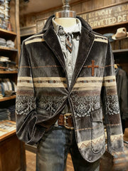 Herren Retro Western Style Casual Blazer